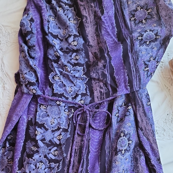 Rabbit Rabbit Rabbit Vintage Purple Rayon Sleeveless Midi Dress - Picture 3 of 8